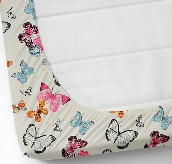 WHITE_BUTTERFLY_Premium_Fitted_Elastic_Bedsheet_with_Two_Pillow_Covers_(72X78X_Up_to_10_Inches)_&_360_Degree_Elasticated