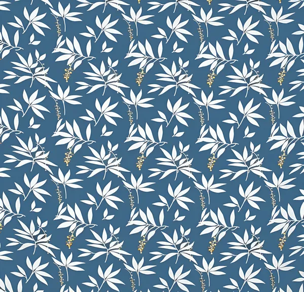 LEAVES_BLUE_PATTERN_Premium_Fitted_Elastic_Bedsheet_with_Two_Pillow_Covers_(72X78X_Up_to_10_Inches)_&_360_Degree_Elasticated