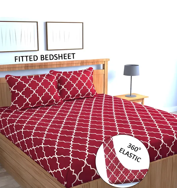 RED_CARPET_Premium_Fitted_Elastic_Bedsheet_with_Two_Pillow_Covers_(72X78X_Up_to_10_Inches)_&_360_Degree_Elasticated