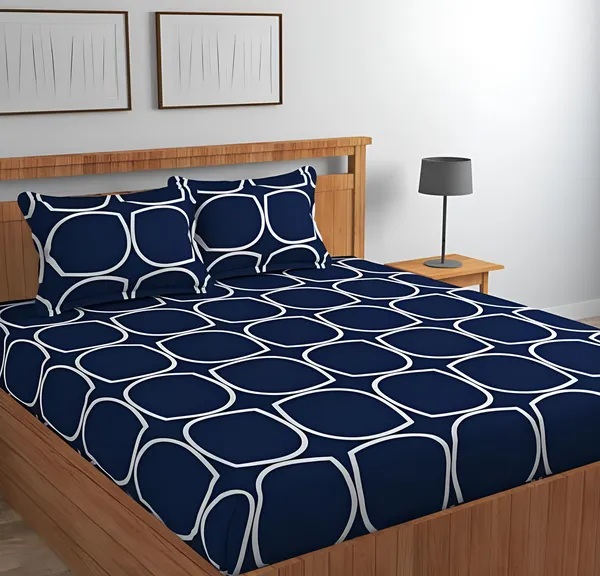 BLUE_AUDI_Premium_Fitted_Elastic_Bedsheet_with_Two_Pillow_Covers_(72X78X_Up_to_10_Inches)_&_360_Degree_Elasticated_|_BS