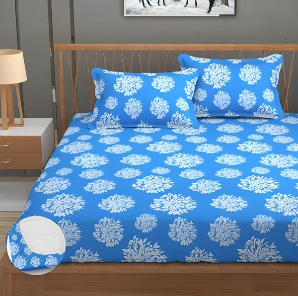 SKY_JAIPURI_Premium_Fitted_Elastic_Bedsheet_with_Two_Pillow_Covers_(72X78X_Up_to_10_Inches)_&_360_Degree_Elasticated_|_BS