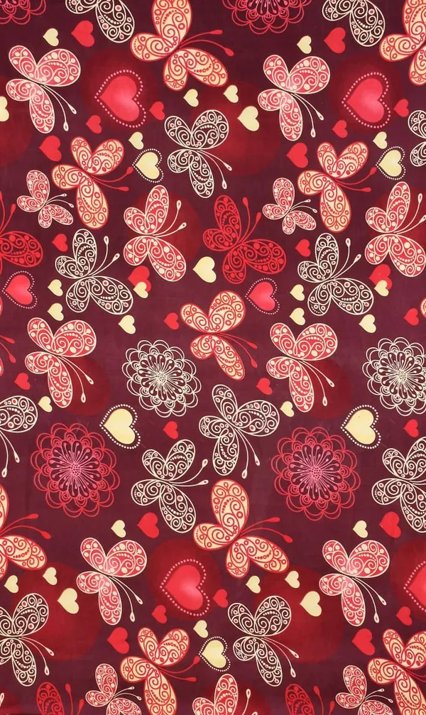 220_TC_Red_Butterfly_Single_Bed_Fitted_Bedsheet_Having_Size_36X72_(Fits_Upto_8_Inches_Of_Mattress)