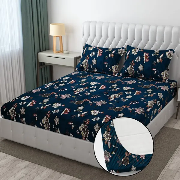 PREMIUM_500_TC_HEAVY_FLANNEL_WARM__FITTED_BEDSHEET_WITH_ELASTIC_AND_Floral_design