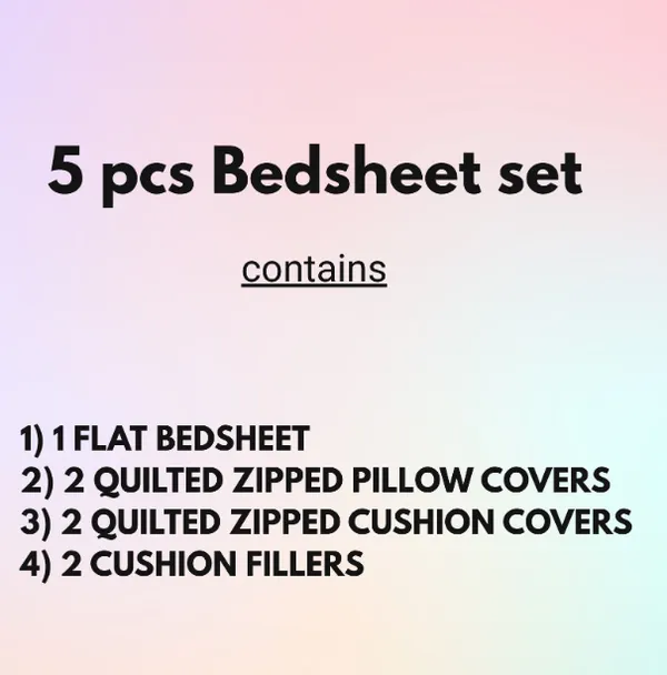 Premium_5-Piece_Cotton_Bedding_Set:_Includes_1_Flat_Bedsheet,_2_Quilted_Zipped_Pillow_Covers,_2_Quilted_Cushion_Covers,_and_2_Cushion_Fillers
