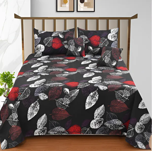Premium_5-Piece_Cotton_Bedding_Set:_Includes_1_Flat_Bedsheet,_2_Quilted_Zipped_Pillow_Covers,_2_Quilted_Cushion_Covers,_and_2_Cushion_Fillers