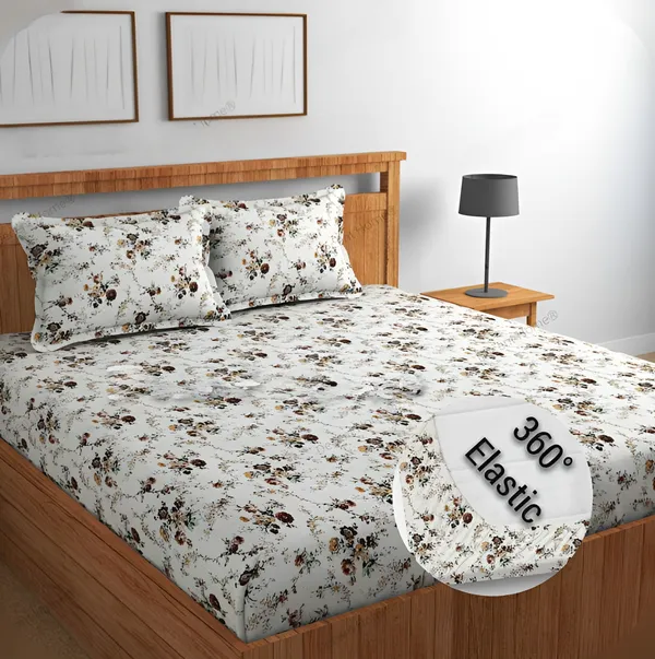 DECENT_HOME_Premium_Fitted_Elastic_Bedsheet_with_Two_Pillow_Covers_(72X78X_Up_to_10_Inches)_&_360_Degree_Elasticated