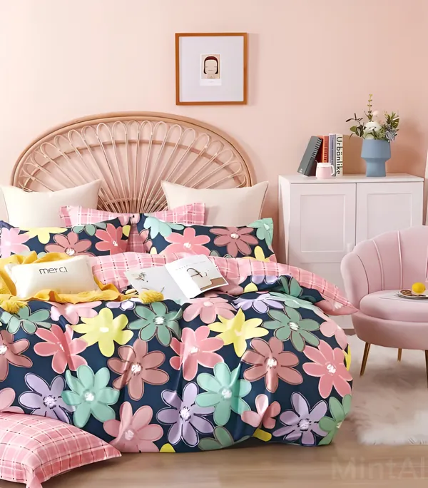 Multi_Floral_Premium_Double_Bedsheet_With_2_Pillow_Covers__(72X78X_Upto_10_Inches)_&_360_Degree_Elasticated