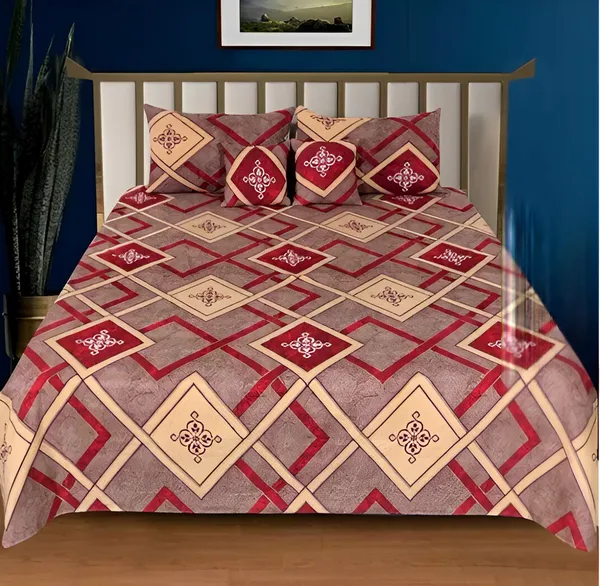 Premium_5-Piece_Cotton_Bedding_Set:_Includes_1_Flat_Bedsheet,_2_Quilted_Zipped_Pillow_Covers,_2_Quilted_Cushion_Covers,_and_2_Cushion_Fillers