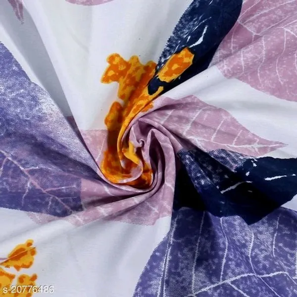 PINK_LEAVES_Premium_Fitted_Floral_Bedsheet_with_2_Pillow_Covers_(72X78X_Up_to_10_Inches)_&_360_Degree_Elasticated