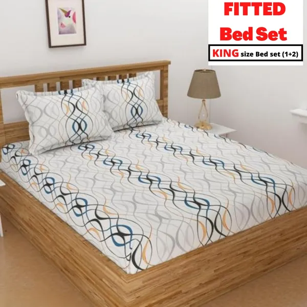 WHITE_AUDIS_Premium_Double_Bedsheet_With_2_Pillow_Covers_(72X78X_Up_to_10_Inches)_&_360_Degree_Elasticated