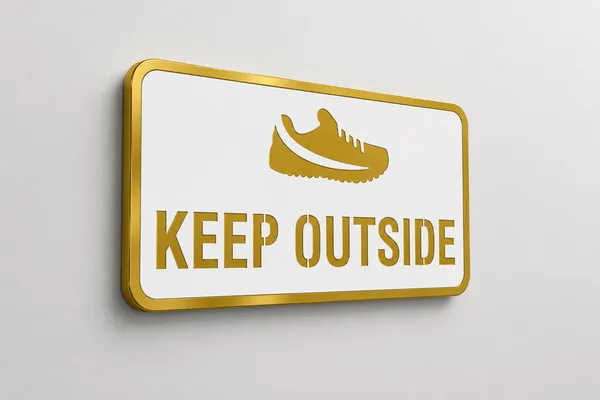 Keep_Shoes_Outside_Acrylic_Plate_White_Golden