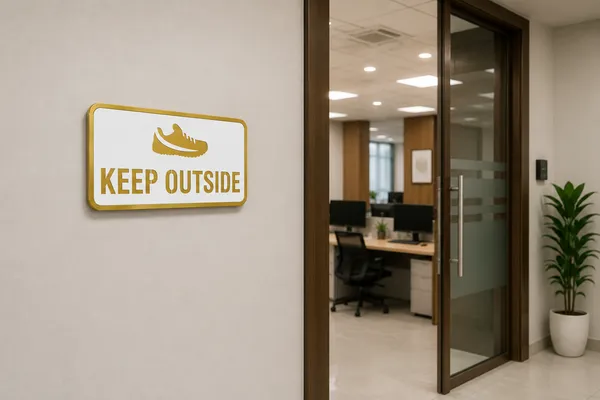 Keep_Shoes_Outside_Acrylic_Plate_White_Golden