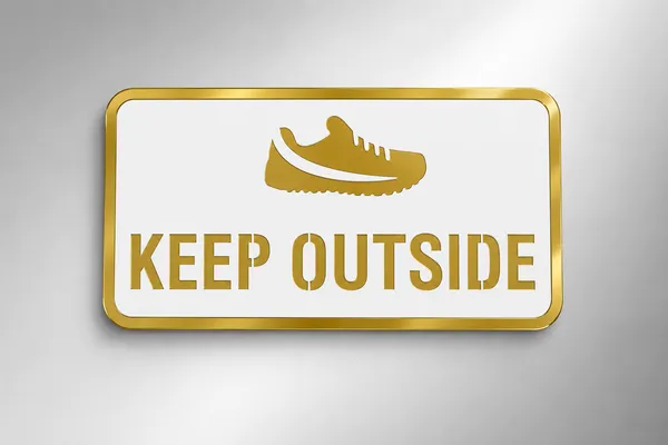 Keep_Shoes_Outside_Acrylic_Plate_White_Golden