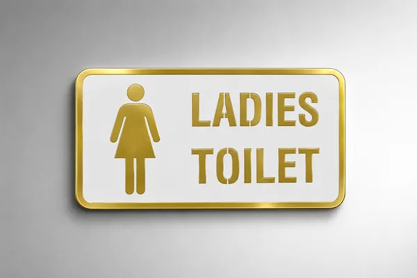 Ladies_Toilet_Acrylic_White_Golden_Signage