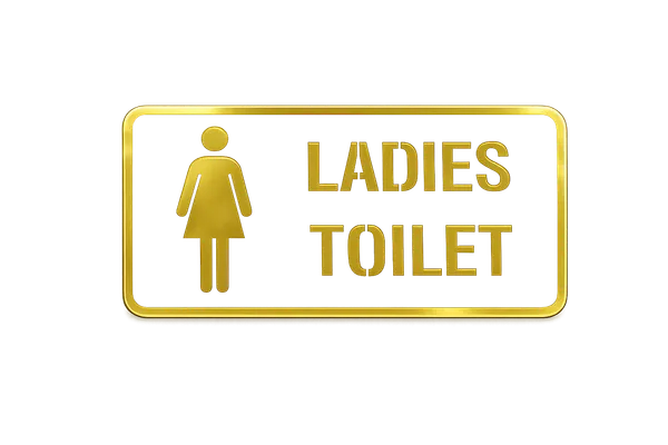 Ladies_Toilet_Acrylic_White_Golden_Signage