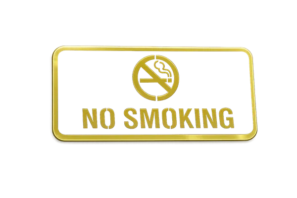 No_Smoking_Acrylic_White_and_Golden_Plate