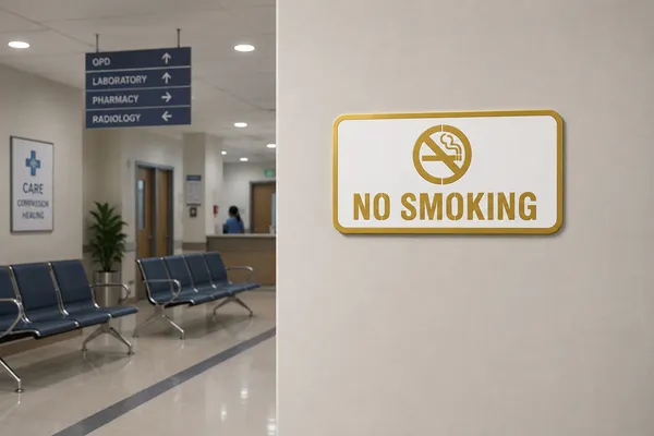 No_Smoking_Acrylic_White_and_Golden_Plate