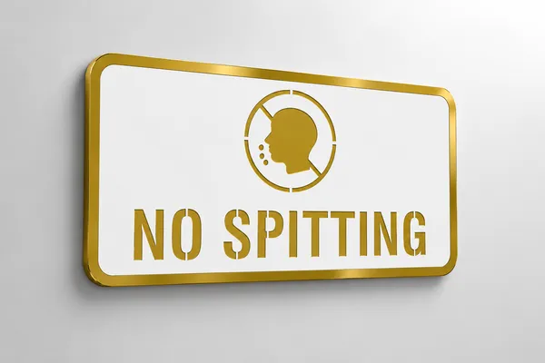 No_Spitting_Acrylic_Plate_White_Golden