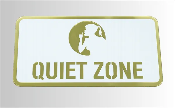 Quiet_Zone_Acrylic_White_Golden_Signage