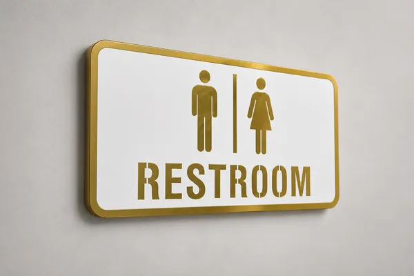 Restroom_Acrylic_White_Golden_Plate