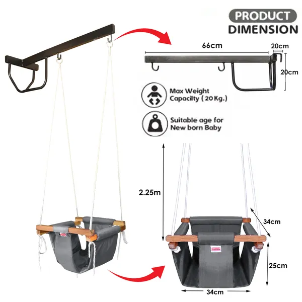 Coster_Swing_for_Kids_with_Hanging_Metal_Rod_for_Indoor_Outdoor_|_jhula_for_Kids|Baby_Garden_Swing_(8_Months_to_3_Years)_(Up_to_15_kg)_(Gray)