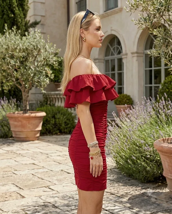 The_'Tuscan_Sunset'_Ruffled_Mini_Dress