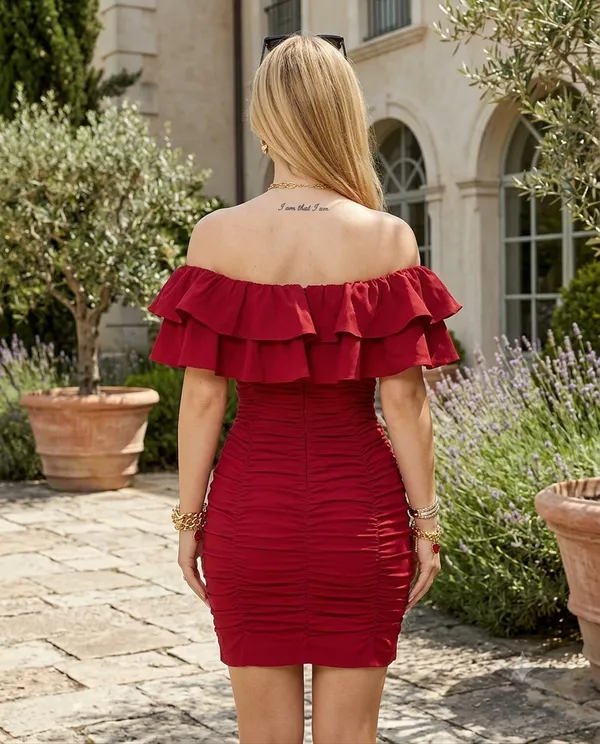 The_'Tuscan_Sunset'_Ruffled_Mini_Dress