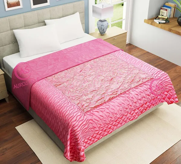 Pure_Satin_Deluxe_VIP_Machine_Stitched_Traditional_Jaipuri_Gold_Printed_AC_Comforter/Blanket/Quilt_Double_Bed(90_x_108_Inch)_(Pink)