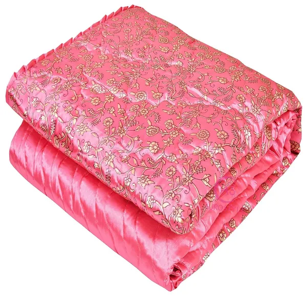 Pure_Satin_Deluxe_VIP_Machine_Stitched_Traditional_Jaipuri_Gold_Printed_AC_Comforter/Blanket/Quilt_Double_Bed(90_x_108_Inch)_(Pink)