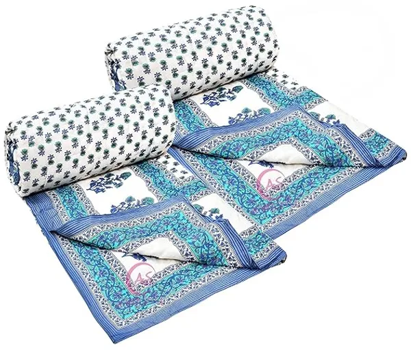 _Pure_Cotton_Fabric/Filling_Rajasthani_Traditional_Designs_Printed_Light_Weight_Jaipuri_Quilt/Razai/Rajai_(Design-123,_Single_Bed_Combo_2_Set)