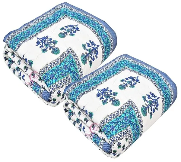_Pure_Cotton_Fabric/Filling_Rajasthani_Traditional_Designs_Printed_Light_Weight_Jaipuri_Quilt/Razai/Rajai_(Design-123,_Single_Bed_Combo_2_Set)
