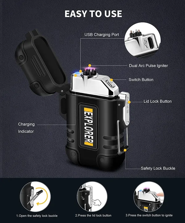 Waterproof_Flameless_Electric_Lighter-Dual_Arc_Plasma_Beam_Lighter