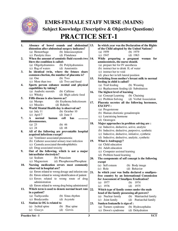 EMRS_SSE_Tier_II_Female_Staff_Nurse_Practice_Book_15_Sets_2026_English_Medium