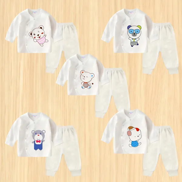 Multicolor_Soft_Cotton_New_Born_Baby_Dress_(Pack_Of_5)