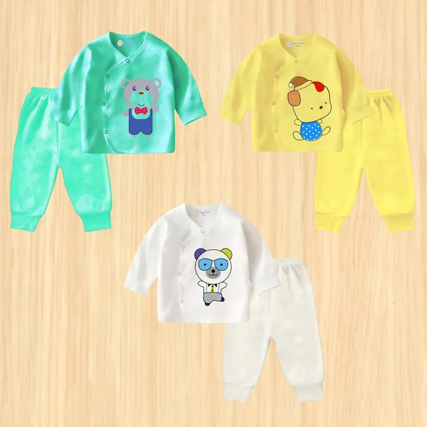 Multicolor_Soft_Cotton_New_Born_Baby_Dress_(Pack_Of_3)
