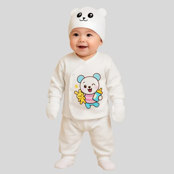Multicolor_Soft_Cotton_Unisex_Adorable_Panda_Cap_&_Bear_Print_Baby_Clothing_Set_(Pack_Of_2)