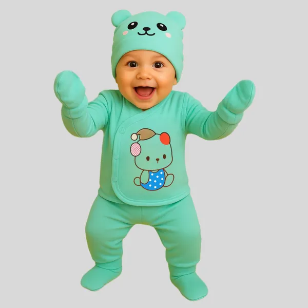 Multicolor_Soft_Cotton_Unisex_Adorable_Panda_Cap_&_Bear_Print_Baby_Clothing_Set_(Pack_Of_2)
