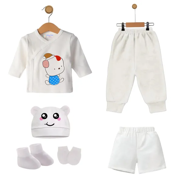 White_Soft_Cotton_Baby_Jhabla_Set_With_Cap,Booties,_Mittens_&_Nappies_(Pack_Of_8_Piece)