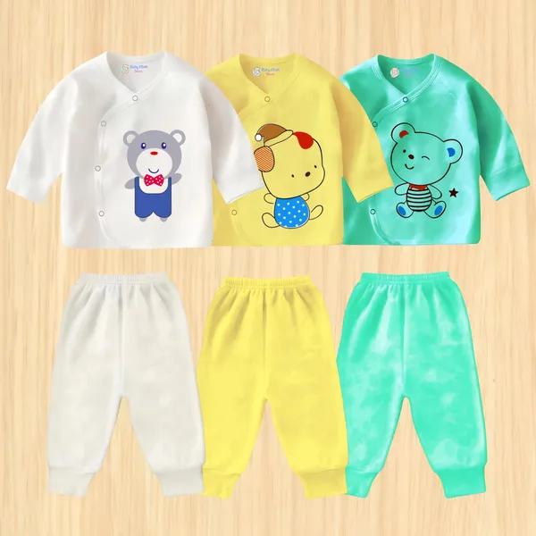 Multicolor_Soft_Cotton_New_Born_Baby_Dress_(Pack_Of_3)