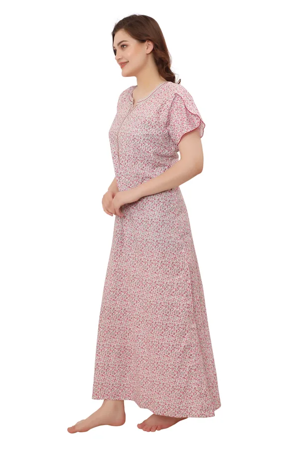 Woman`_S__Pure_Cotton_Half_Sleeve_Summer_Nighty_with_side_pocket