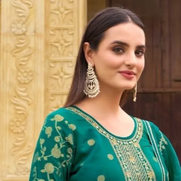 Green_Cotton_Rayon_Kurta_Pant_And_Dupatta_Set_For_Women