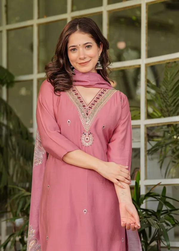 Pink_Cotton_Embroidered_And_Printed_Silk_Kurta_Pant_And_Dupatta_Set_For_Women
