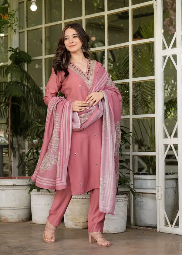 Pink_Cotton_Embroidered_And_Printed_Silk_Kurta_Pant_And_Dupatta_Set_For_Women