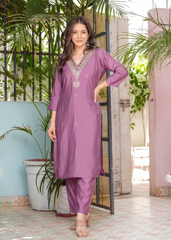 Purple_Cotton_Regular_Fit_Solid_Silk_Kurta_Pant_And_Dupatta_Set_For_Women