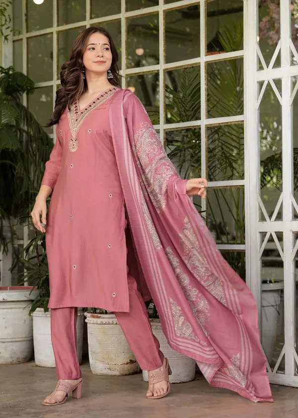 Pink_Cotton_Embroidered_And_Printed_Silk_Kurta_Pant_And_Dupatta_Set_For_Women