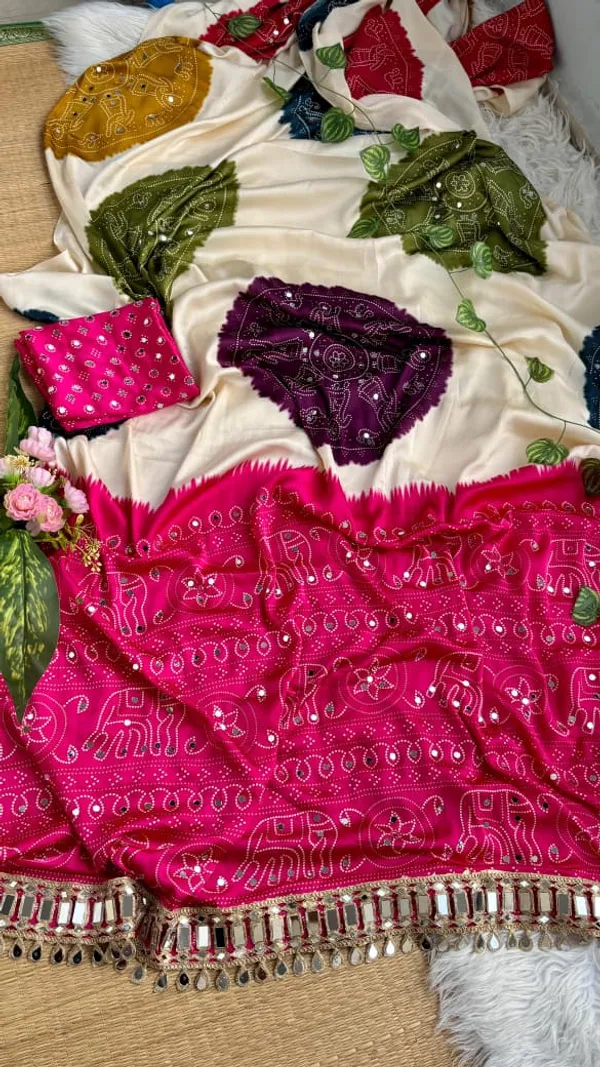 Rani_Ajarakh_Print_Mirror_Work_Saree