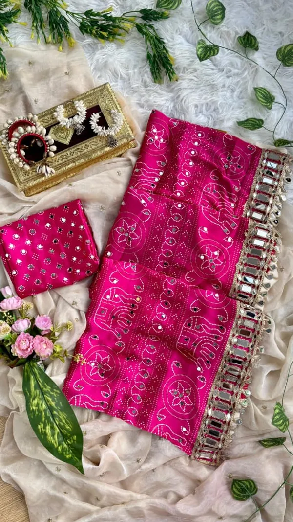 Rani_Ajarakh_Print_Mirror_Work_Saree