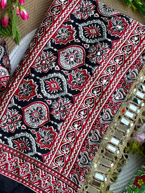 Black_Ajarakh_Print_Mirror_Work_Saree