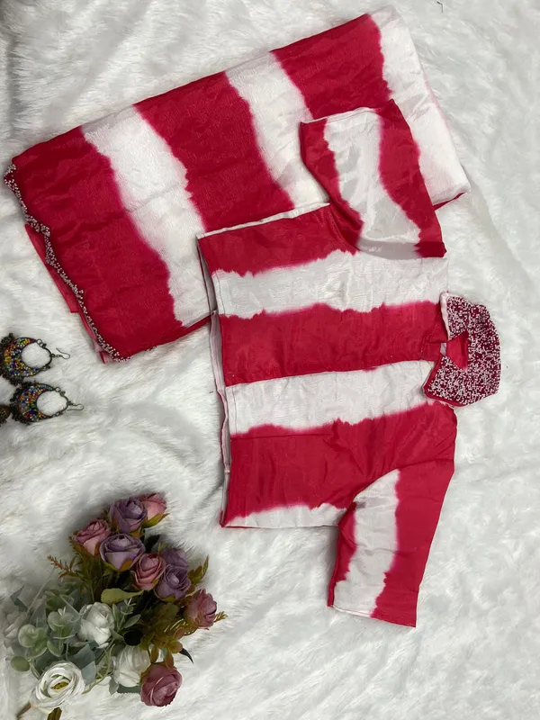 Cherry_Red_Shaded_Soft_Chinon_Embroidered_Saree
