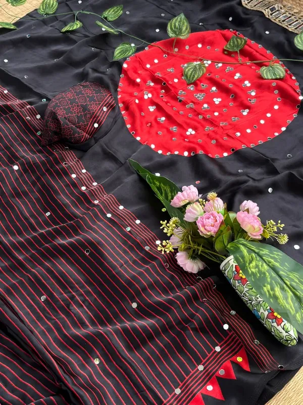 Black_Ajarakh_Print_Mirror_Work_Saree